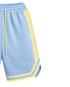 Pantalones Cortos de Baloncesto para Hombre, Color Azul Claro y Amarillo, Transpirables, de Secado Rápido, para Deportes, Gimnasio, Entrenamiento, Correr, Fabricante OEM Personalizado - Product Image 2