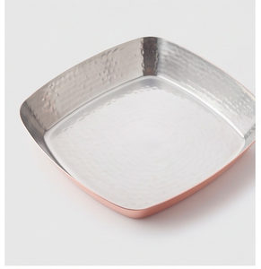 Copper Saute <b>Pan</b> With Stainless Steel <b>Handle</b> Modern Design For Gas Cooker No Coating Heat Resistant Square Shape <b>Pan</b> - Product Image 3