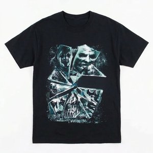 New RTS Custom DTF Logo Black Men's O-neck Shirts High Selling Article High Quality <b>100</b>% Cotton <b>Polyester</b> Highstreet Breathable - Product Image 1