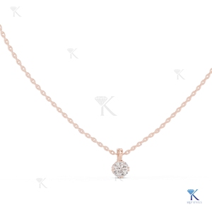 Lab Grown Diamond 0.50 CT Round Cut Solitaire <b>Pendant</b> Necklace 14K 18K <b>Solid</b> <b>Gold</b> Fine Women Classic Prong Jewelry Supplier - Product Image 2