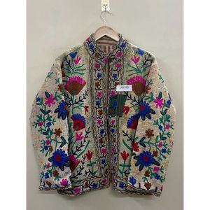 Handmade 100% Cotton kantha Embroidered <b>Jacket</b> <b>for</b> <b>Women</b> one-of-kind Full Sleeve Floral Pattern Spring Bohemian Style Coat - Product Image 3