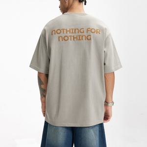 Camisetas con logotipo personalizado bordado para hombre, camiseta extragrande de 280 g/m², camiseta de algodón de marca de 280 g/m² - Product Image 1