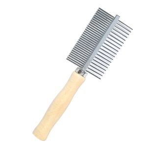 Herramientas de Peluquería Canina Personalizadas de 7 Pulgadas, Más Vendidas, de Acero Inoxidable Profesional con Mango de Madera, Peine para Mascotas, Gatos, Doble Cara - Product Image 6