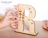Organisateur de bijoux en bois personnalisé Delarchi, présentoir à boucles d'oreilles personnalisé, cadeau pour la fête des mères pour petite amie, modèle PS172