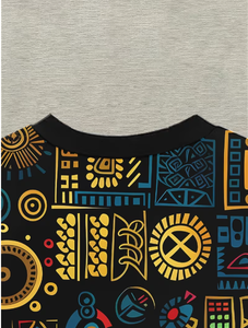 T-shirt à manches courtes pour homme, motif géométrique, col rond, vêtement décontracté, design imprimé, coupe régulière, tissu tissé en polyester - Product Image 3