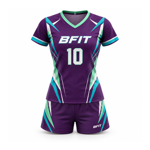 Conjuntos de Camiseta y Pantalones Cortos de Voleibol, Última Moda, Unisex, Secado Rápido, Poliéster, Uniformes Personalizados con Nombres y Números de Equipo, Protección Anti-UV - Product Image 1