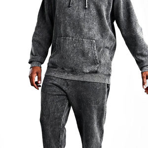 Sweat-shirt à capuche pour homme, couleur unie, coton, molleton français, coupe classique, décontracté, pour l'automne, avec poche - Product Image 3