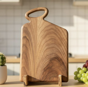 Wholesale Kitchen & Tabletop Large End Grain Chopping Block Black Walnut Wood Cutting <b>Board</b> with Handle - Product Image 2