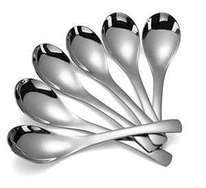 Cuillère à soupe en acier inoxydable, mini manche sur mesure, finition argentée, prix de gros - Product Image 2