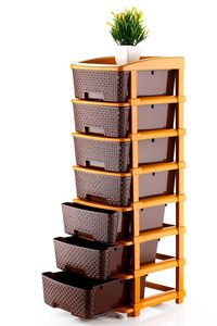 Moderno Armario Organizador Modular Plegable y Apilable de 7 Niveles, de Plástico Resistente al Agua, para el Hogar - Product Image 1