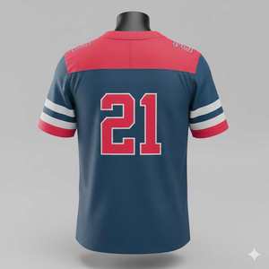 Maillot de football américain court 100 % polyester respirant, sur mesure, avec logo personnalisé, meilleur design, vente en gros, pas cher, vierge - Product Image 3