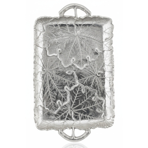 Bandeja de Servir Artesanal de Aluminio Fundido en Forma de Hoja, Plato Decorativo Plateado para Hotel, Restaurante, Vajilla al por Mayor, Botánico - Product Image 2