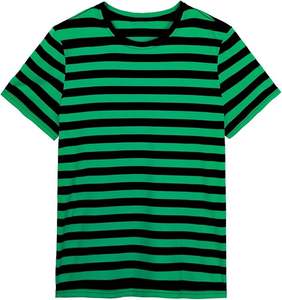 Camiseta Personalizable para Hombre con Cuello Redondo y Rayas Rojas y Negras |   Camiseta de Manga Corta, Corte Regular, Informal, Lisa, Elegante, Cómoda para Uso Diario - Product Image 6