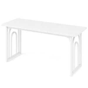 Spacious 63\"x24\"x30\" Rectangular <b>Dining</b> <b>Table</b> with Adjustable Foot Pads Waterproof Stain Resistant Surface - Product Image 2