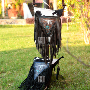 Bolso Bandolera de Cuero Sintético Estilo Boho con Diseño Floral y Compartimento Oculto para Portar Objetos - Product Image 6