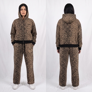 New Wholesale Fashion Women <b>Leopard</b> <b>Print</b> Tracksuit Set Zip Up <b>Hoodie</b> Sweatpants Casual Two Piece Outfit Streetwear Loungewear - Product Image 1