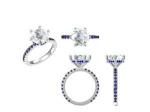 Anillo de Compromiso de Diamante Cultivado en Laboratorio Redondo de Lujo, 3.5 Quilates, Color E, Claridad VVS2, Oro de 18 Quilates, Certificado IGI - Product Image 3