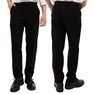 Pantalones de Vestir para Hombre, Corte Recto, Color Negro, Cintura Media, Cierre de Botones, Antiarrugas, Estilo Formal, Temporada de Otoño, Diseño Personalizado ODM - Product Image 2