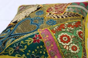Patchwork Vintage funda de cojín Khambadiya hecho a mano algodón bordado bohemio decoración del hogar cojín - Product Image 4