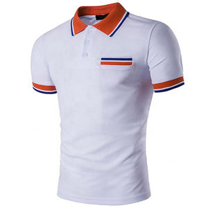 Men's <b>White</b> <b>Polo</b> Shirt Short Sleeve Slim Fit Knitted Contrast Trim Casual Style - Product Image 2