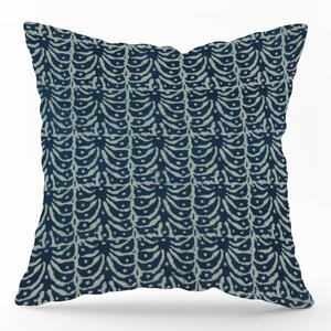 ปลอกหมอนอิงผ้าฝ้ายลายดอกไม้เรขาคณิตสีคราม ปักลายด้วยมือ สำหรับตกแต่งโซฟา - Product Image 5