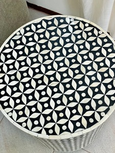 Bone Inlay Accent <b>Stool</b> Handmade Luxury Side <b>Table</b> for Hotel and Home Furniture - Product Image 2