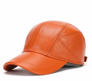 Premium Genuine Cowhide Leather Baseball Cap – Adjustable Curved Brim Casual <b>Hat</b> - Product Image 2