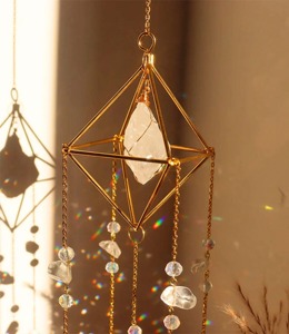 Hermosos atrapasoles de cristal y metal, elegantes decoraciones colgantes para ventanas, decoración para el hogar y el jardín, hechos a mano en India. - Product Image 6