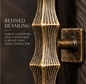 Tirador de Puerta Estilo Bambú con Acabado Dorado, Manija Texturizada para Gabinete, Herraje Decorativo para Muebles de Interiores de Lujo - Product Image 3