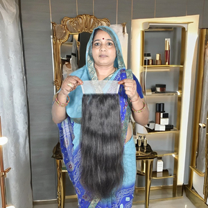 Venta al por mayor producto original cutícula de aspecto natural crudo indio templo cabello humano cierre recto suave sedoso para la venta por exportación - Product Image 1