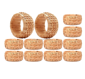 Anneau de serviette de mariage en bambou léger, fait à la main, matériau naturel, décoration de table, vente en gros, OEM, durable, écologique, bohème - Product Image 2