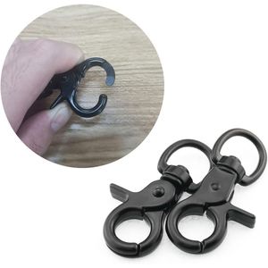 2pcs 60mm Black Zinc Alloy <b>Snap</b> <b>Hook</b> for Key Chain Door Lock Pets Cage Belt Clip Dog Traction Rope Any Other Purpose - Product Image 3