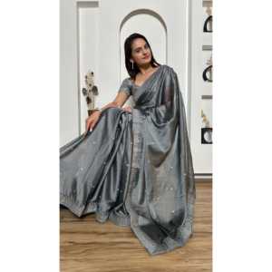 Hermoso vestido de noche Stone Work Saree para fiestas - Product Image 6