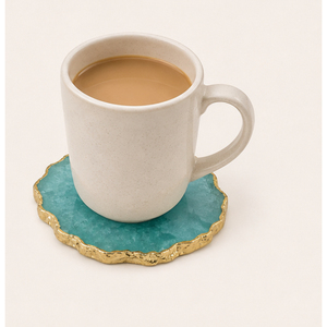 Ensemble de sous-verres au design attrayant, bordure plaquée or, motif géode, pour tasses à thé et à café, idéal pour la décoration de la maison de luxe et les cadeaux, vente en gros - Product Image 6