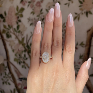 Bague large en or blanc 14 carats avec diamants baguette et ronds cultivés en laboratoire - Product Image 6