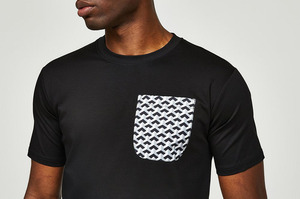 Men's Short Sleeve T-<b>Shirt</b> With <b>Geometric</b> Pocket Pattern Regular Fit O-Neck Casual Jersey Knitted Top - Product Image 3
