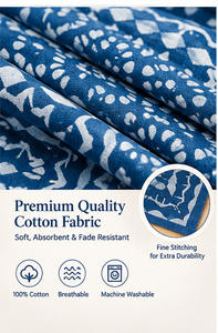 Premium Hand Block Print Cotton <b>Placemats</b> Set 4 India Thin Indigo Blue White Washable Floral Boho Home Decor Customizable - Product Image 4