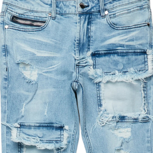Customizable Men's Mid Waist <b>Jeans</b> Breathable Casual <b>Button</b> Closer Fashionable Hip Hop Design High Quality Denim <b>Jeans</b> Pants - Product Image 3
