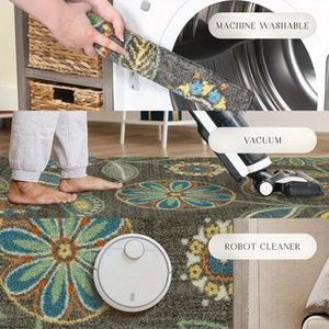 Maples Rugs Reggie Floral <b>Runner</b> Rug Non-Slip Machine-Washable <b>Carpet</b> for Hallway Entry Bedroom Bathroom or Office - Product Image 6