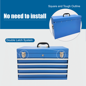 21-Inch Heavy Duty Portable Metal <b>Tool</b> <b>Box</b> with 4 Drawers <b>Small</b> <b>Tool</b> Chest Design Ball Bearing Slides EVA Liners - Product Image 5