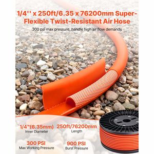 Tubo Pneumatico Ibrido Leggero Anti-Piega da 1/4" x 250ft - Tubo Pneumatico a Tre Strati per Auto - Product Image 2