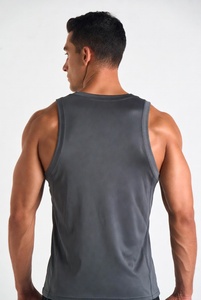 Men Casual Compression Tank Top 100% Cotton Quick Dry Breathable Fitted Gym Stringer Fitness <b>Running</b> <b>Singlet</b> Ribbed - Product Image 2