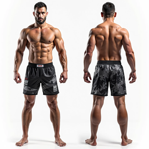Shorts de combat MMA personnalisés par sublimation, design Kimono de Jiu-Jitsu No-Gi, vêtements de grappling avec caractéristiques extensibles, respirantes et à séchage rapide - Product Image 6