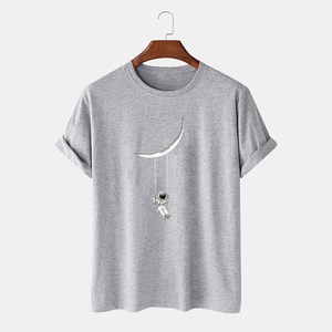 บริการ OEM เสื้อยืดโอเวอร์ไซส์ผู้ชาย ผ้าฝ้าย 100% น้ำหนักเบา ระบายอากาศได้ดี  รับสกรีนโลโก้ เสื้อลำลอง ขายส่งจากโรงงาน OEM เสื้อยืดผู้ชาย - Product Image 2
