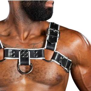 Harnais en fausse fourrure pour homme, style vêtement, avec boucle supérieure, ajustement réglable, qualité supérieure, pour tenue de club, costume sexy en dentelle - Product Image 3