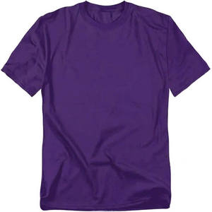 Camiseta de manga corta para hombre, color morado sólido, cuello redondo, corte regular, 100% algodón jersey, estilo casual. - Product Image 1