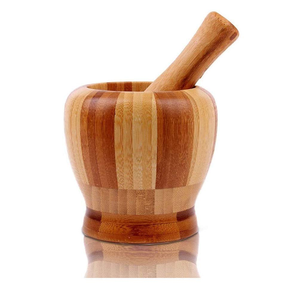 Mortero y pilón de madera de la mejor calidad, con logotipo personalizado, nuevo triturador de hierbas artesanal, mortero y pilón de madera. - Product Image 1