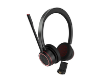 Nouveau casque sans fil professionnel à réduction de bruit IA avec batterie amovible et base de charge, dongle BT pour l'Europe