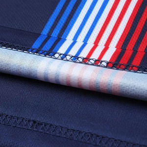 Conjunto de Camiseta de Fútbol Sublimada Azul Marino para Hombre, Manga Corta, Cuello en V, Uniforme de Fútbol con Diseño a Rayas, Absorbe la Humedad - Product Image 5