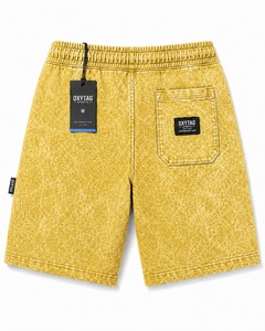 Men's Washed <b>Polyester</b> Bermuda <b>Shorts</b> Mid Waist Drawstring Casual With Pockets Breathable Men Acid Wash <b>Shorts</b> OEM - Product Image 3